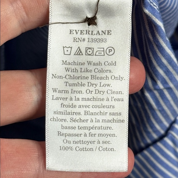 Everlane The Tiered Midi Blue & White Stripe Dress Size Small - Picture 7 of 8